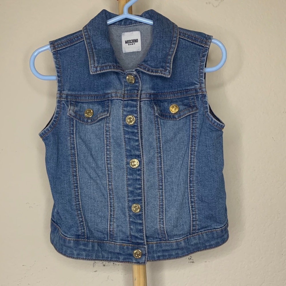 Moschino toddler girl denim vest